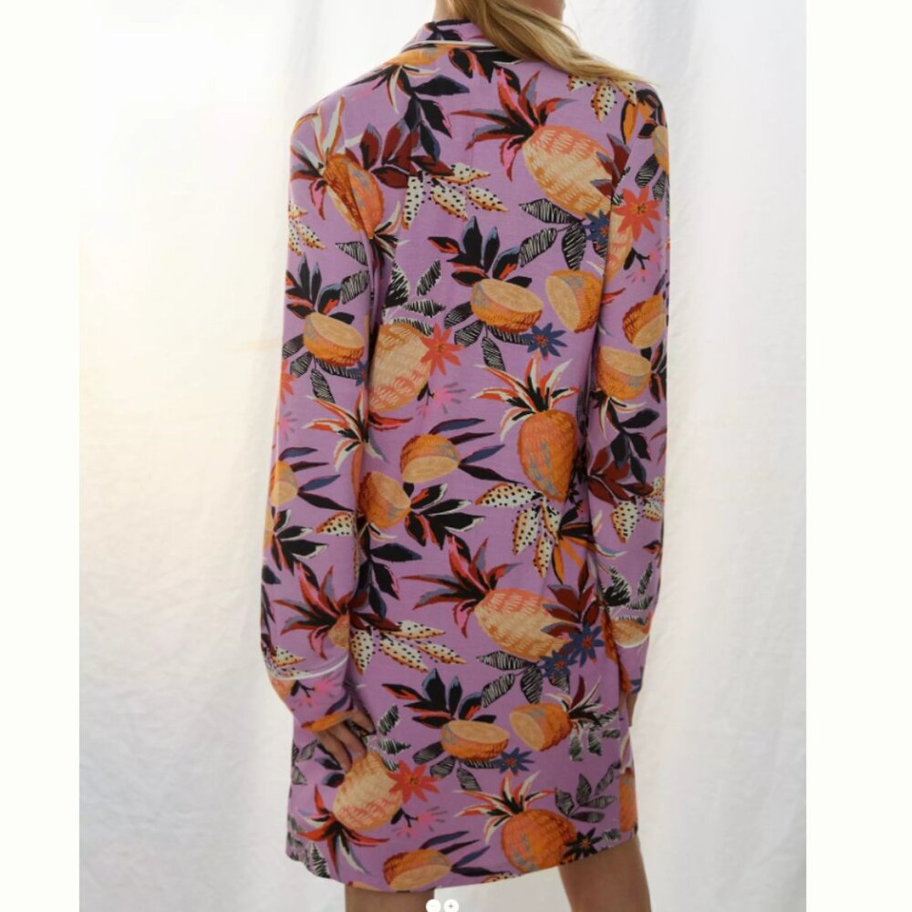 Farm Rio by Anthropologie Women's Small Pink Pineapple Sleep Tunic‎ Dress Comfy - Picture 6 of 6